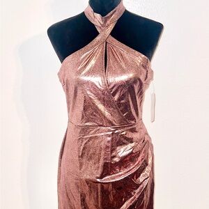 Elegant Pink Metallic Dress